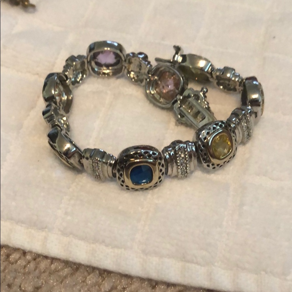 Sterling silver bracelet and beaded bracelet.